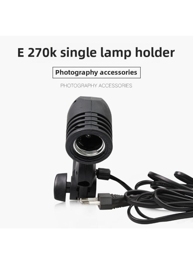 Generic E27 Universal Single Lamp Head Photography Equipment Portrait Shooting Accessories Large Quantity Supply Photography Gear-Light Source Color:E27 Single Lamp Holder  - Image 1