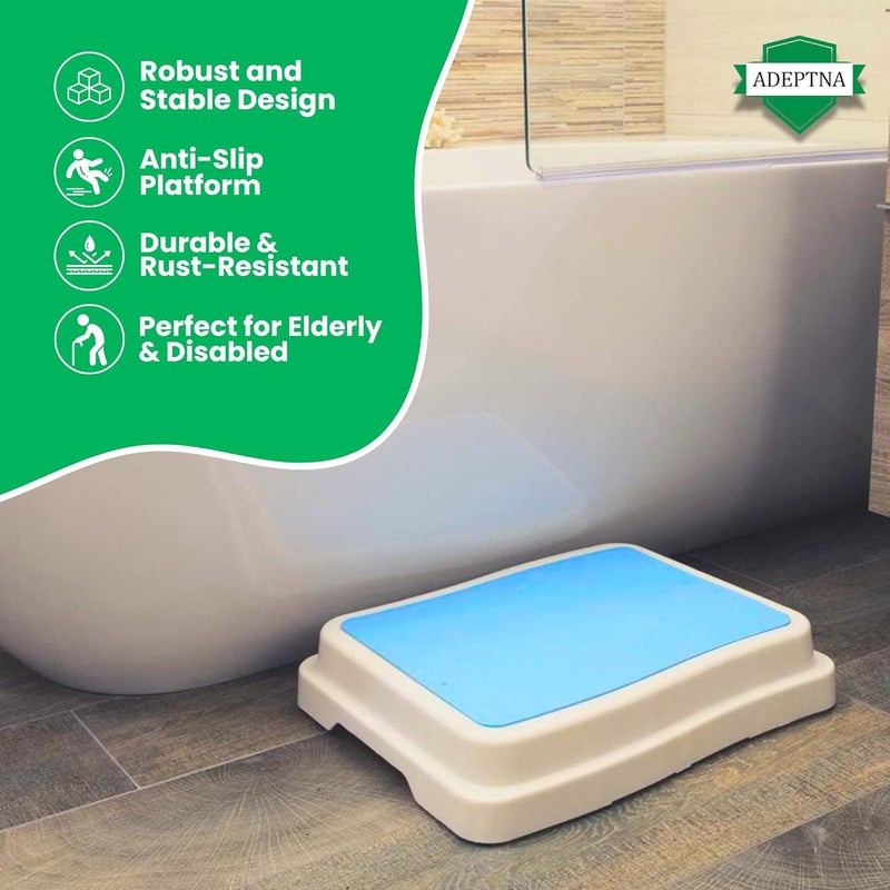 ADEPTNA Sturdy Bathroom Anti Slip Bath Step Elderly Shower Stepping Disability Mobility Aid Door Walking StoolSize 495cm X 40cm X 10cm - Image 4