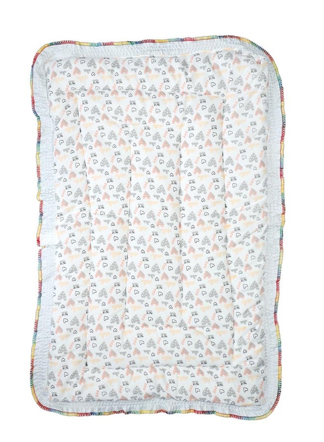 RUDRA CREATION Baby Diaper Changing Mat | Heart Pattern Soft Cotton Godadi | Nappy Changing Mat for Newborn Baby | Baby Changing Sheet | Travel-Friendly | Pack of 1 - Image 1