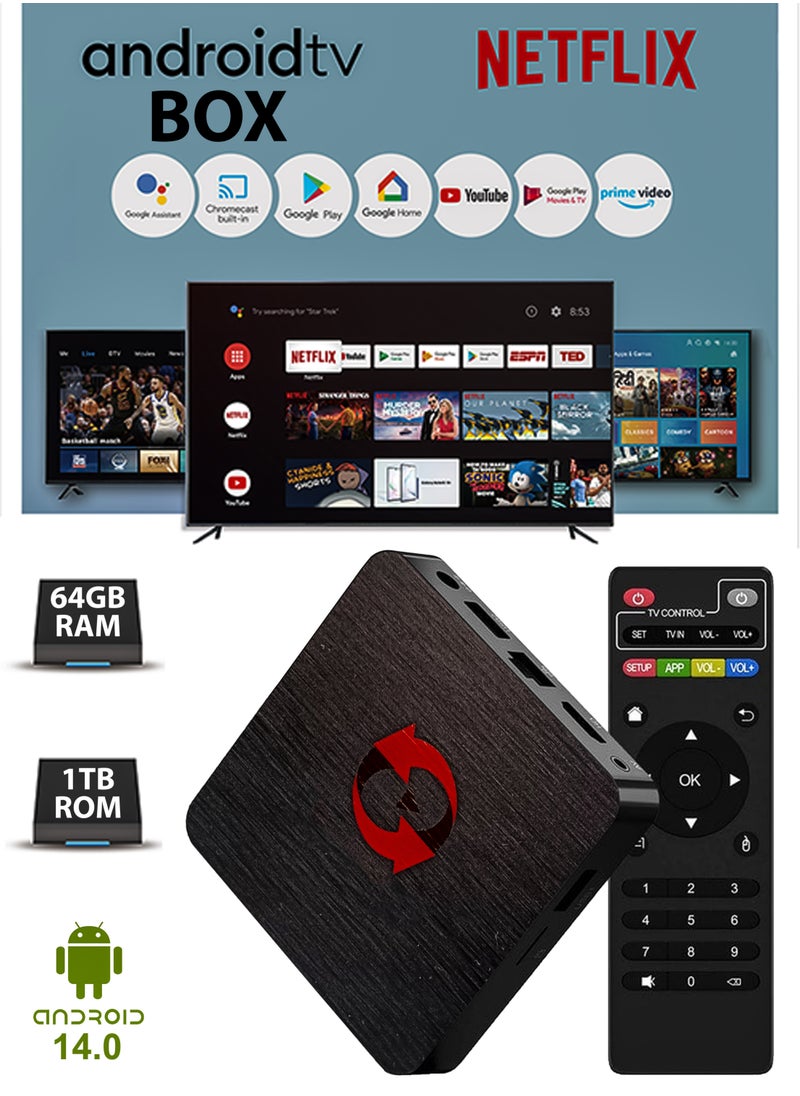 Generic - Platinum 14K HDR Smart Android 14.0 TV Box 4K Ultra HD Streaming Media Player Device 64GB Ram 1TB Rom Miracast 14K Video Support 3D capability and Casper Plus - Image 1