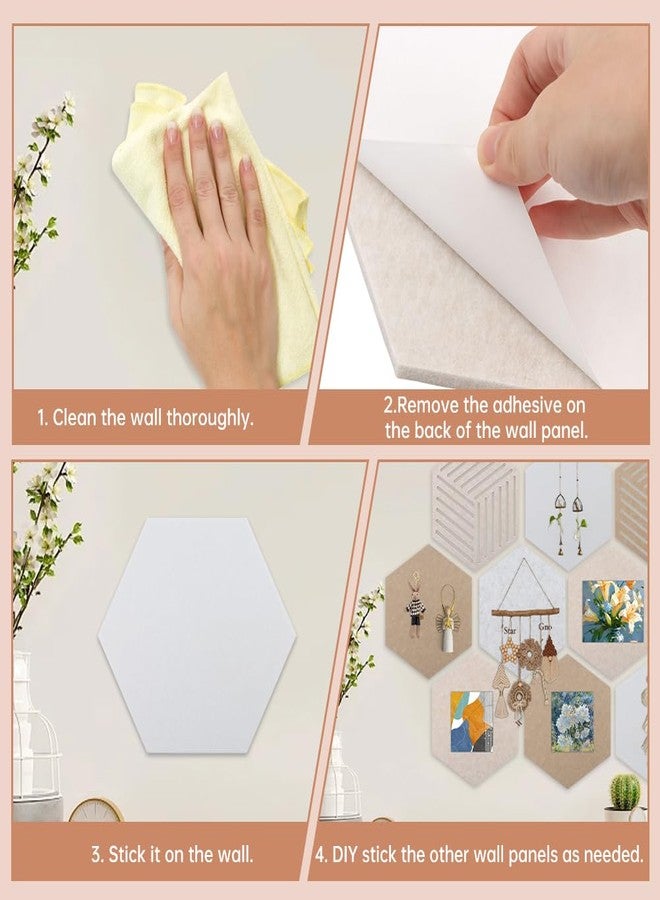 WeiLingBo 10Pack Hexagon Cork Boards for Walls Decor,Felt Board Tiles with 100 Push Pins,Felt Bulletin Board Tiles for Office & Home for Notes Photos and DIY Classroom Decor - Image 5