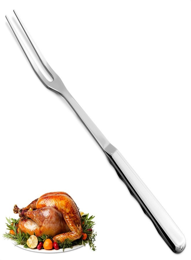 ZOKLU Meat Fork 2 Prongs - Carving Fork 11″ Stainless Steel Two-Prong with Polished Surface & Ergonomic Handle - Kitchen Utensil for BBQ Carving, Grilling Meat, Serving Roast and Everyday Cooking Tasks - Image 1