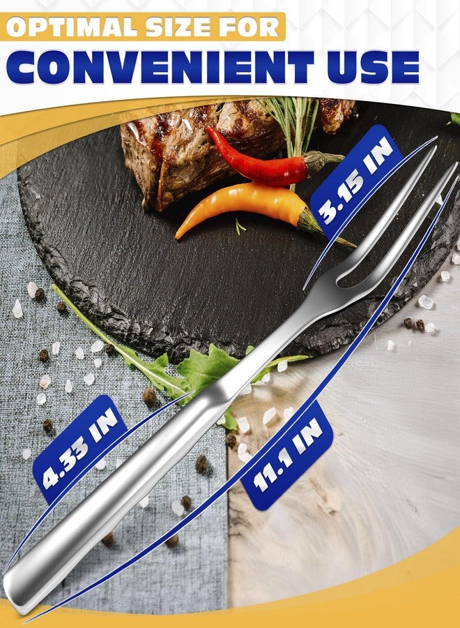 ZOKLU Meat Fork 2 Prongs - Carving Fork 11″ Stainless Steel Two-Prong with Polished Surface & Ergonomic Handle - Kitchen Utensil for BBQ Carving, Grilling Meat, Serving Roast and Everyday Cooking Tasks - Image 2
