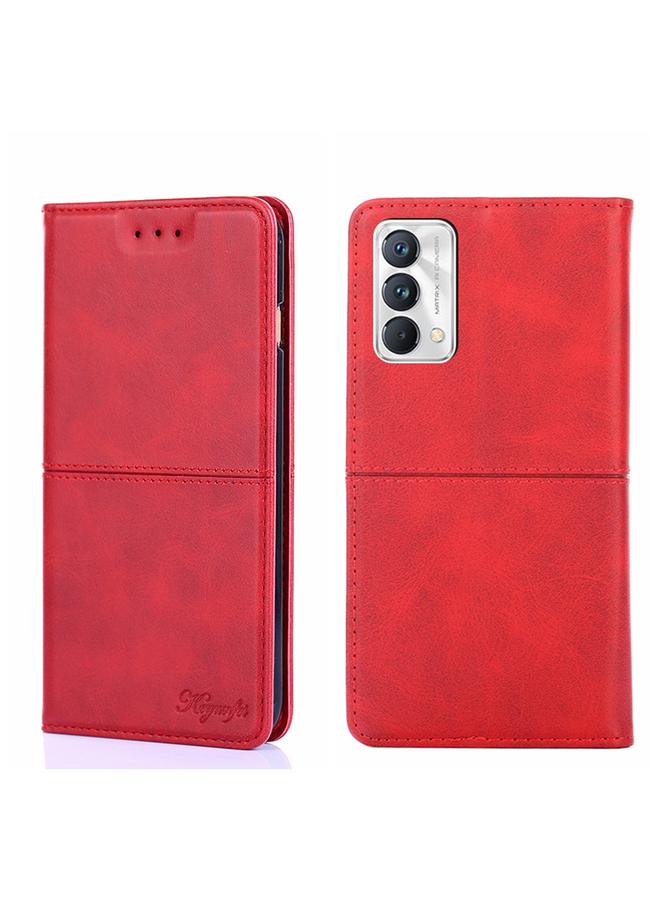 اس-توب جراب لهاتف OPPO Realme GT Explorer Maste/Realme GT Master/Realme Q3 Pro Carnival جراب هاتف جلدي مغناطيسي أفقي قابل للطي بنمط جلد البقر - Image 1