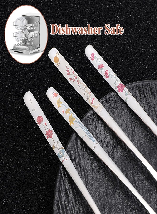 Aysatogc 4Pcs 8" Korean Forks Stainless Steel, Silverware Flatware Cutlery Dessert Forks Salad Fork with Flower Pattern Use for Kitchen, Home, Wedding, Party, Dishwasher Safe - Image 3