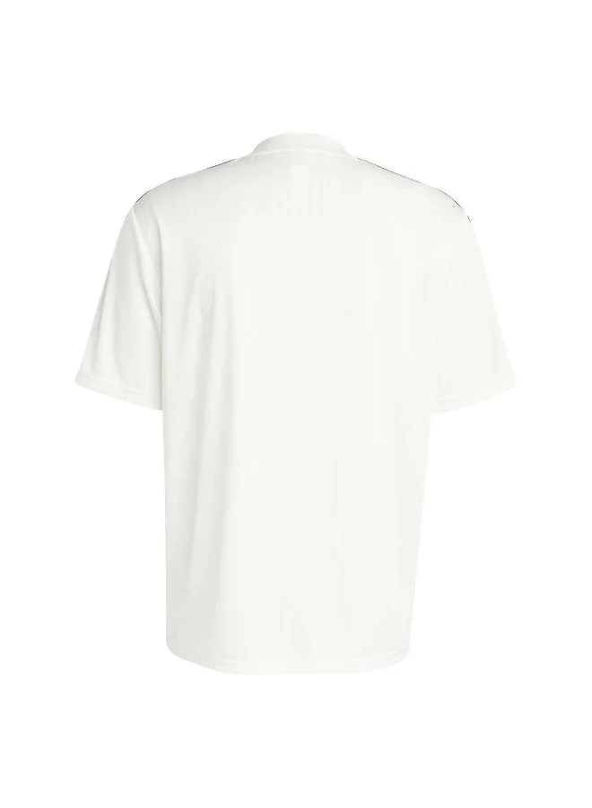 اديداس قميص جيرسي أبيض قصير الأكمام للجنسين