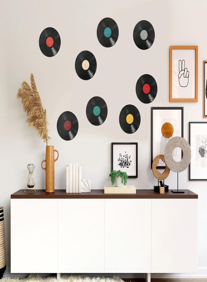 PEUTIER 8pcs Blank Vinyl Record Wall Decor, 8.7 inch Album Cover Posters Wall Art Decorative Fake Vinyl Record Vintage Aesthetic 70s 80s 90s Room Decor for Home Bedroom Wall Music Party Decoration - Image 3