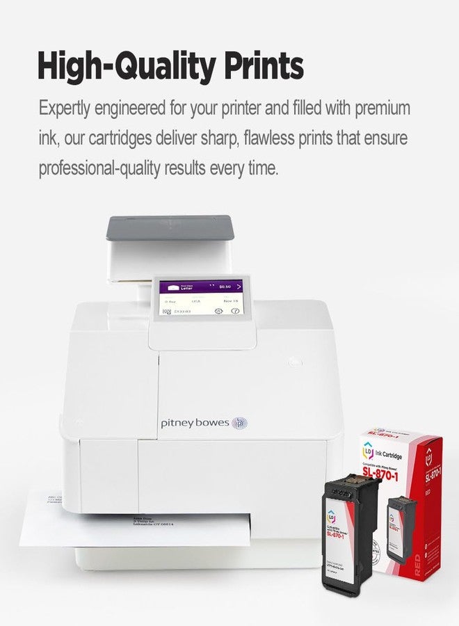 إل دي بروداكتس خراطيش حبر أحمر بديلة متوافقة مع طابعات Pitney Bowes SL-870-1 من LD Products، عبوة من قطعتين. متوافقة مع طرازات أجهزة Pitney Bowes التالية: SendPro Mailstation - Image 3