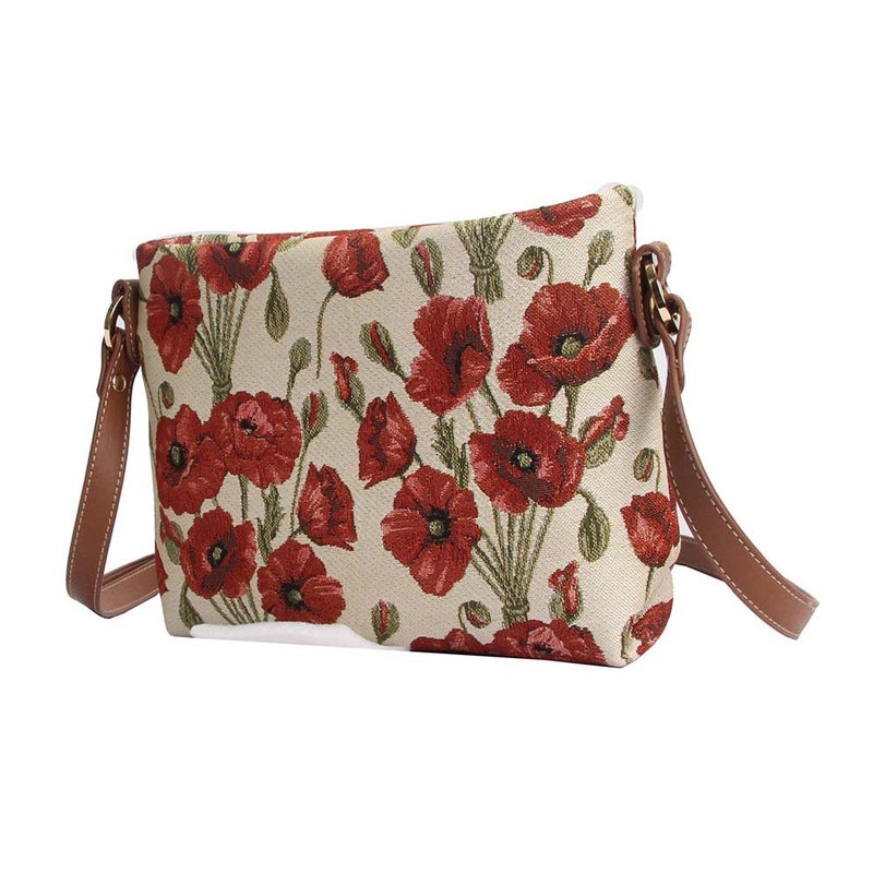 Signare Tapestry Crossbody Bag Shoulder Purse for Women In Poppy Flower Design (XB02-POP) - Image 2