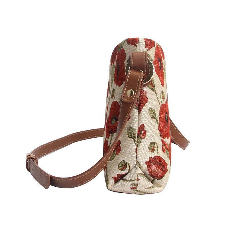 Signare Tapestry Crossbody Bag Shoulder Purse for Women In Poppy Flower Design (XB02-POP) - Image 3