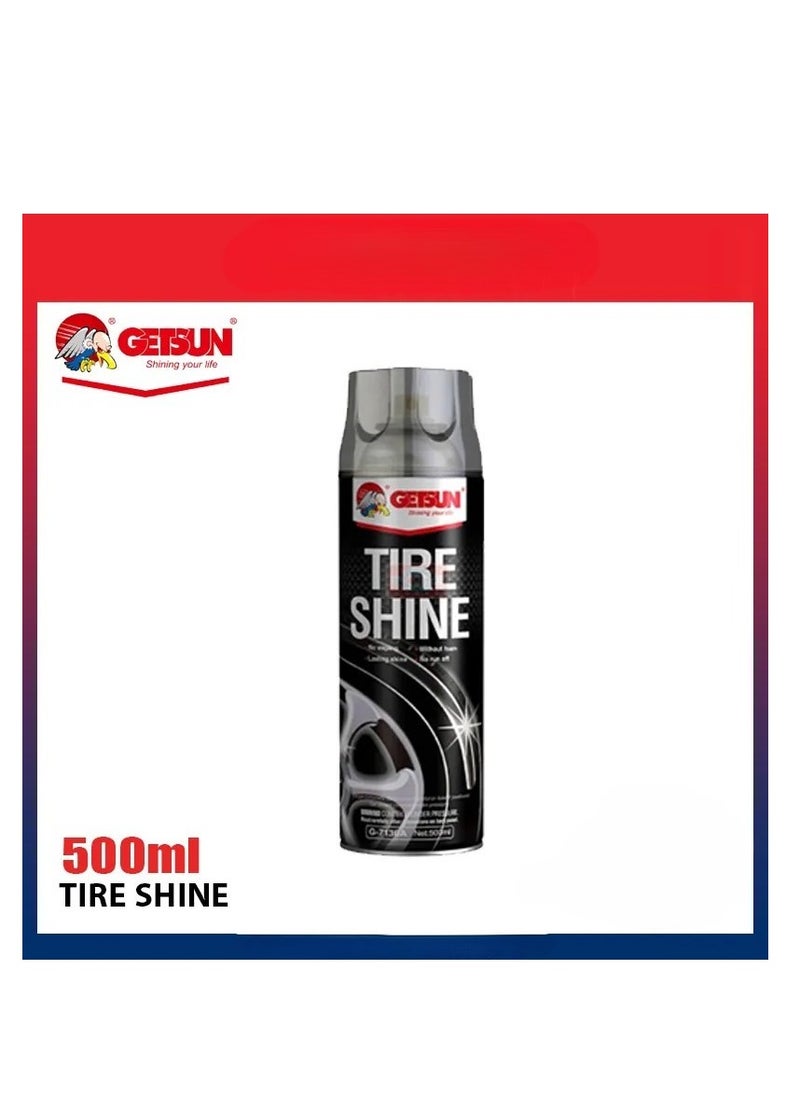 GETSUN GETSUN TIRE SHINE , Rubber Coating Spray Rubber Varnish Reduces Dust Adhesion Long Lasting - 500ml  - Image 1