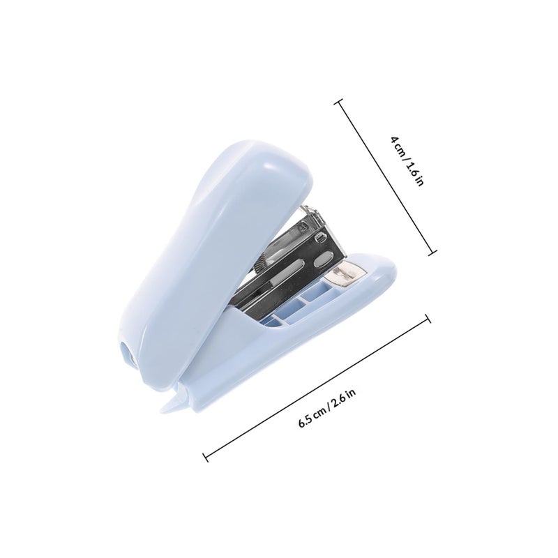 Mini Colorful Stapler Set 2pcs Metal Compact Blue Green Office Desk Classroom Use - Image 3