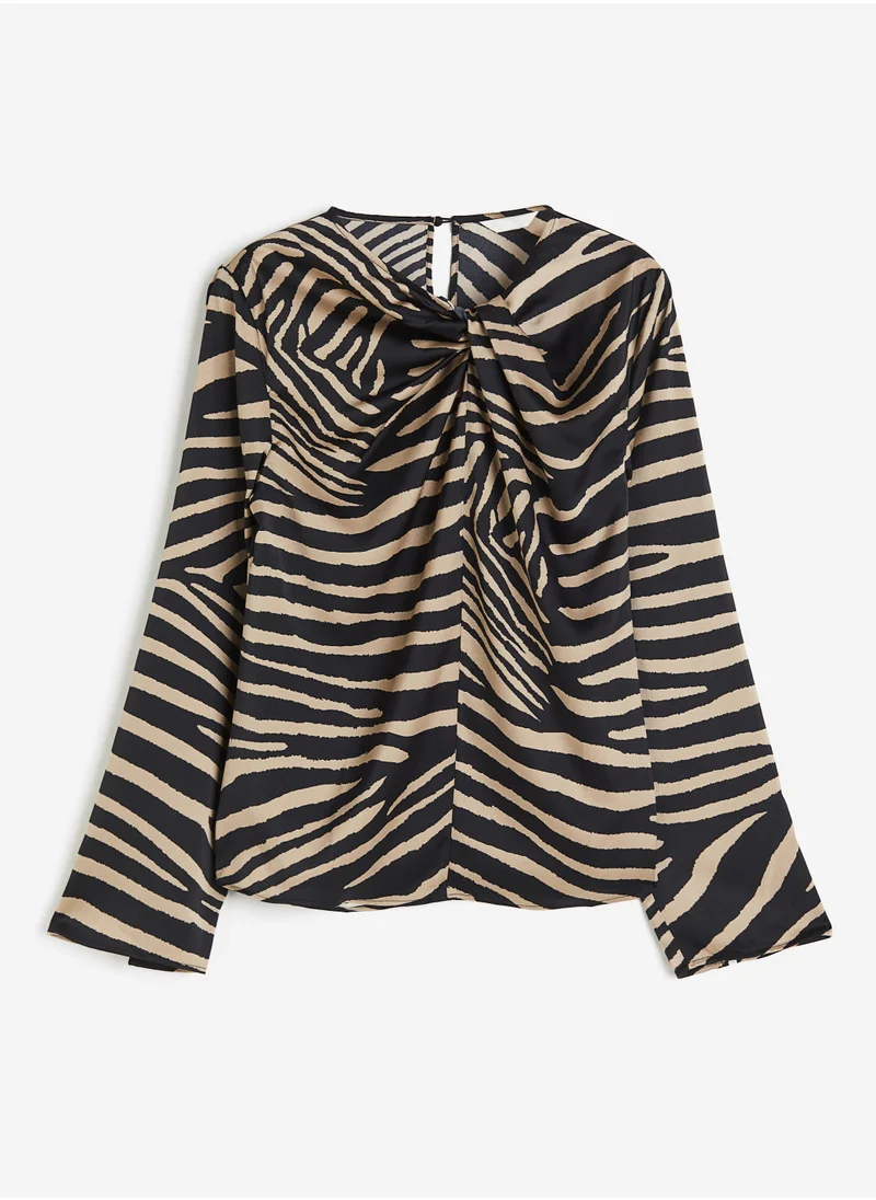 H&M Twist Front Satin Top
