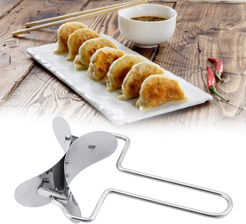 Qin Circle Dumpling Wrappers Dough Cutter Pastry Rolling Cutter, Circle Roller Stainless Steel Dough Cutter, for Kitchen Pie Ravioli Home - Image 1