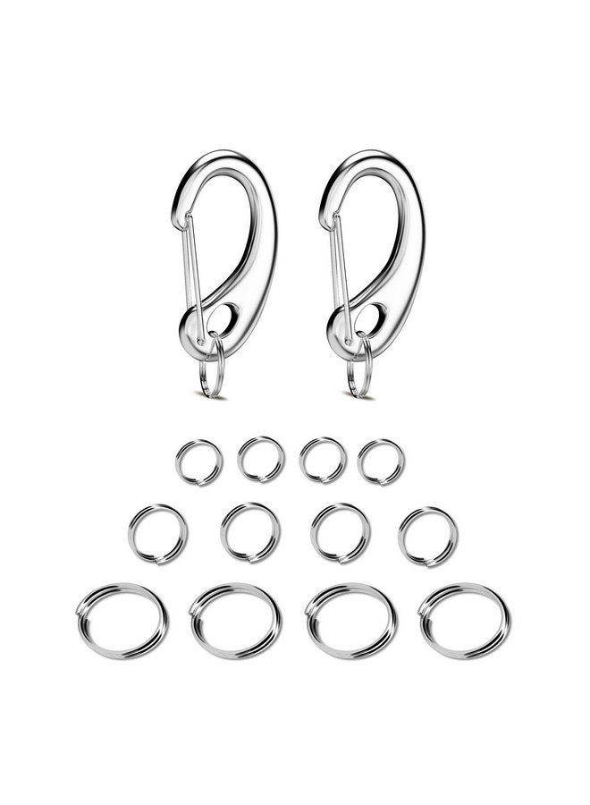 Divoti Leash King Pet Tag Quick Clip/Sping-Load Hook Combo for Pet ID Tags - 2 Medim w/Pack of Split Rings - Image 1