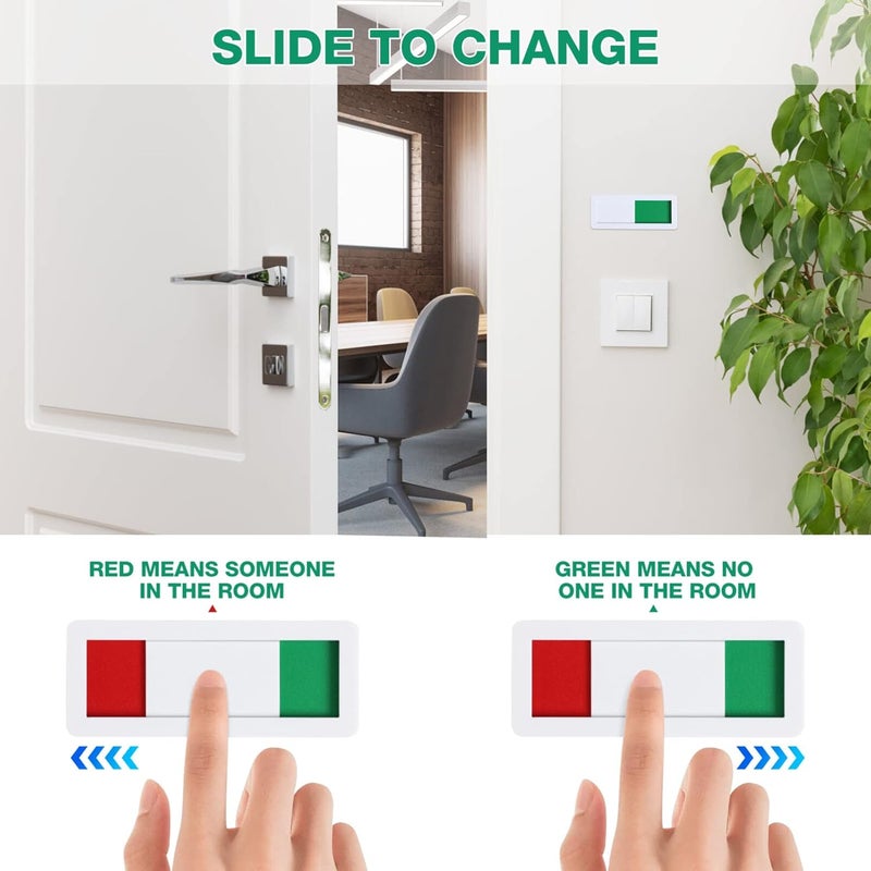 IMIKEYA Privacy Sign: Vacant Occupied Sign Door for for Home Office Store Hotle Hospital Conference Room, Blank Slide Door Indicator Vacant Occupied Bathroom - Image 3
