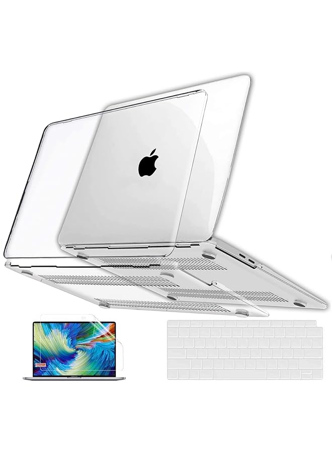 GVTECH For Macbook Air 13 Inch Crystal Clear Case A2337 M1 A2179 A1932 2018 2020 Plastic Hard Shell And Keyboard Cover And Screen Protector For With Macbook Air 13  - Image 1