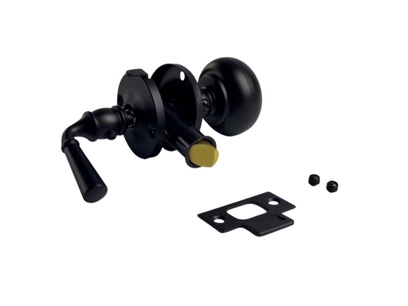 QCAA Solid Brass Storm Door Latch Matte Black Made in Taiwan 1 Pack