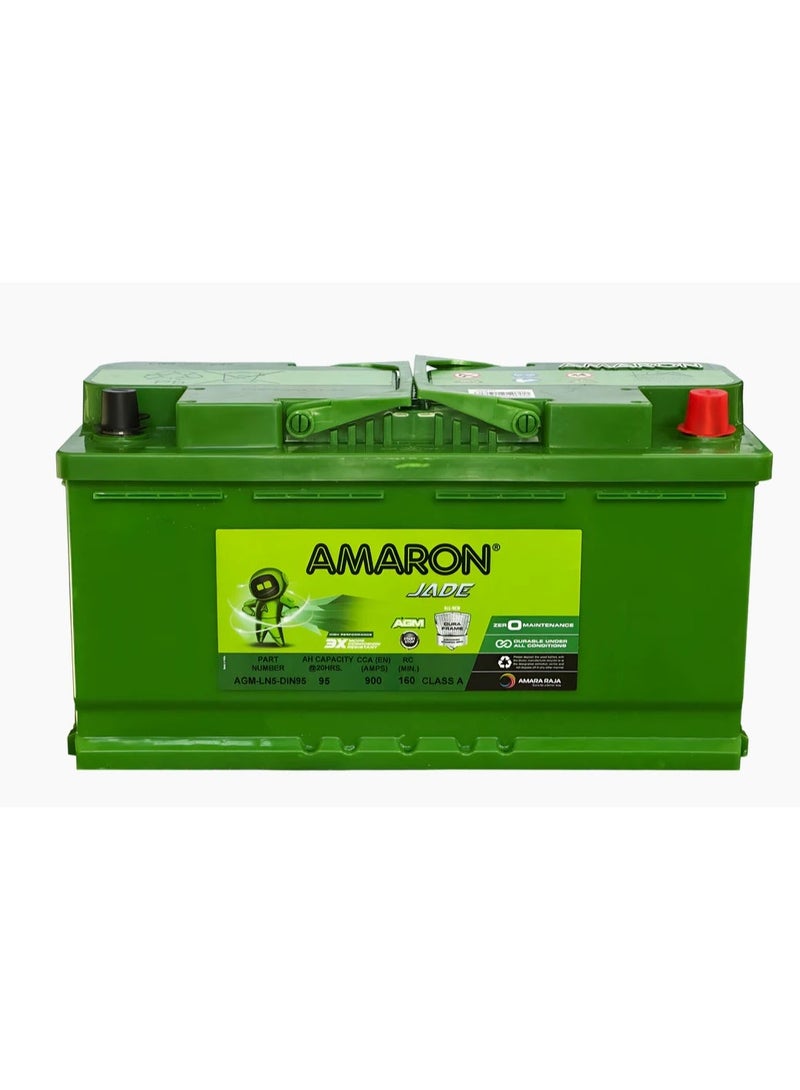 Amaron AGM CAR BATTERY 12V 95AH DIN95L - AGM - Image 1