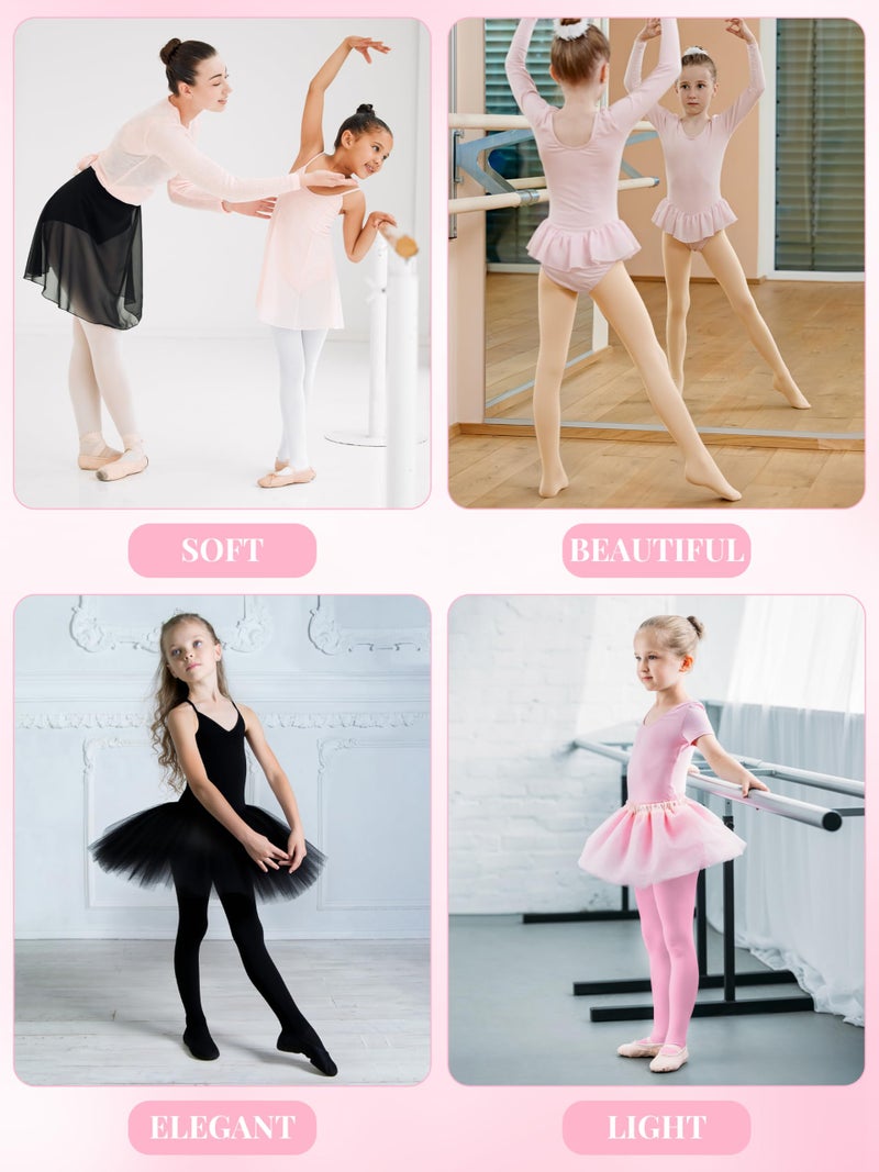 Cooraby 4 Pairs Ballet Tights for Girls Ultra Soft Dance Tights Toddler Dance Stockings for Ballet - Image 5