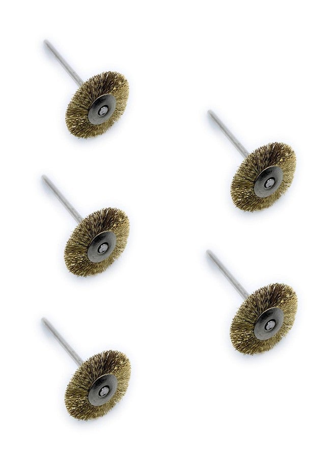 Aone Brass Wire Wheel End Brush 5pcs for Finishing, Deburring, Rust Removal & Cleaning for Dremel Rotary Tool,Micro Hand Motor,Polishing Motor for Jewellery Making, Watchmaking, Model Making - Image 1