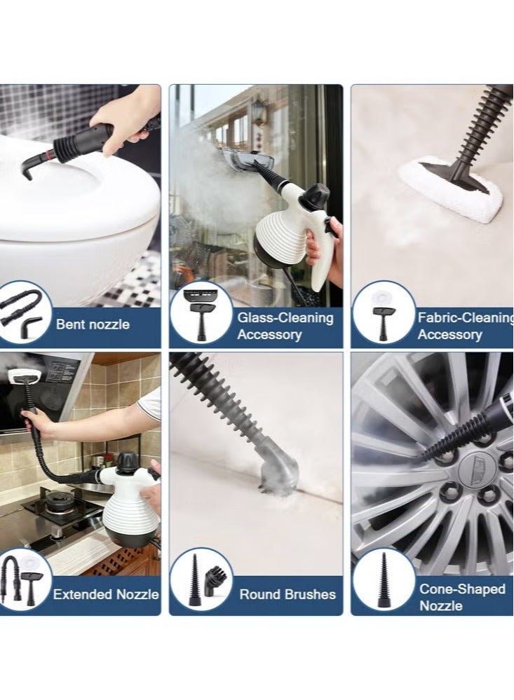 ايتي لايف منظف ​​بخاري، مكواة بخار مضغوطة بقوة 1050 واط للتنظيف، مكواة بخار متعددة الاستخدامات للمنزل، مكواة بخار يدوية، مكواة بخار للسيارات، مكواة بخار محمولة للمطابخ والحمامات والبلاط (أبيض) - Image 3
