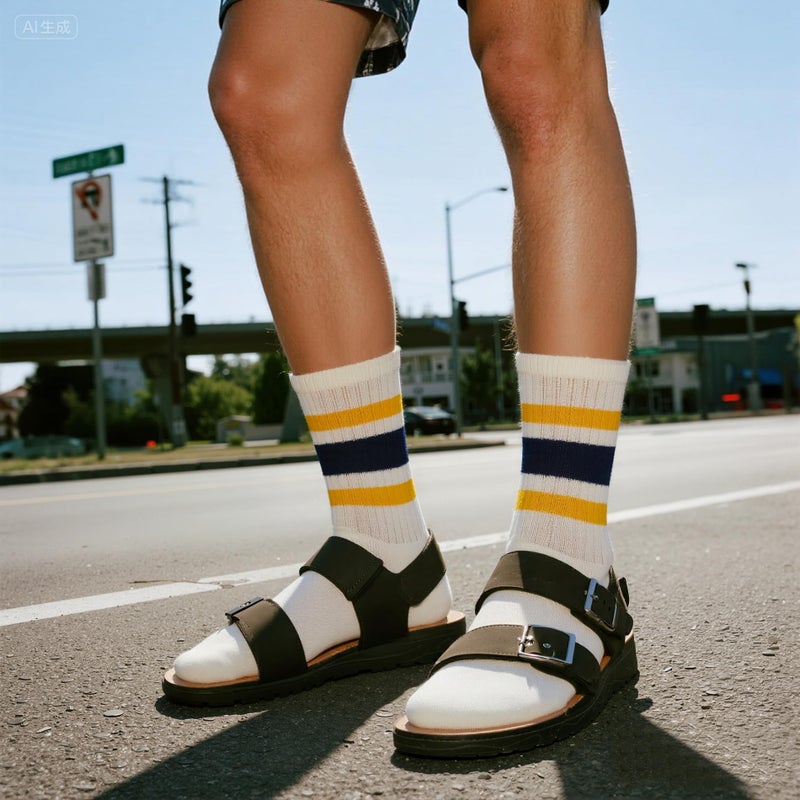 American Trends Fun Novelty Retro Striped Crew Socks for Women Slouchy Athletic Calf Tube Socks 5pack-1 - Image 3