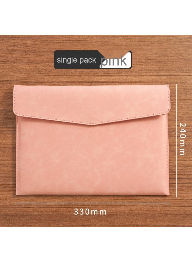 Generic A4 Leather Document Pouch - Minimalist Waterproof Storage Bag 