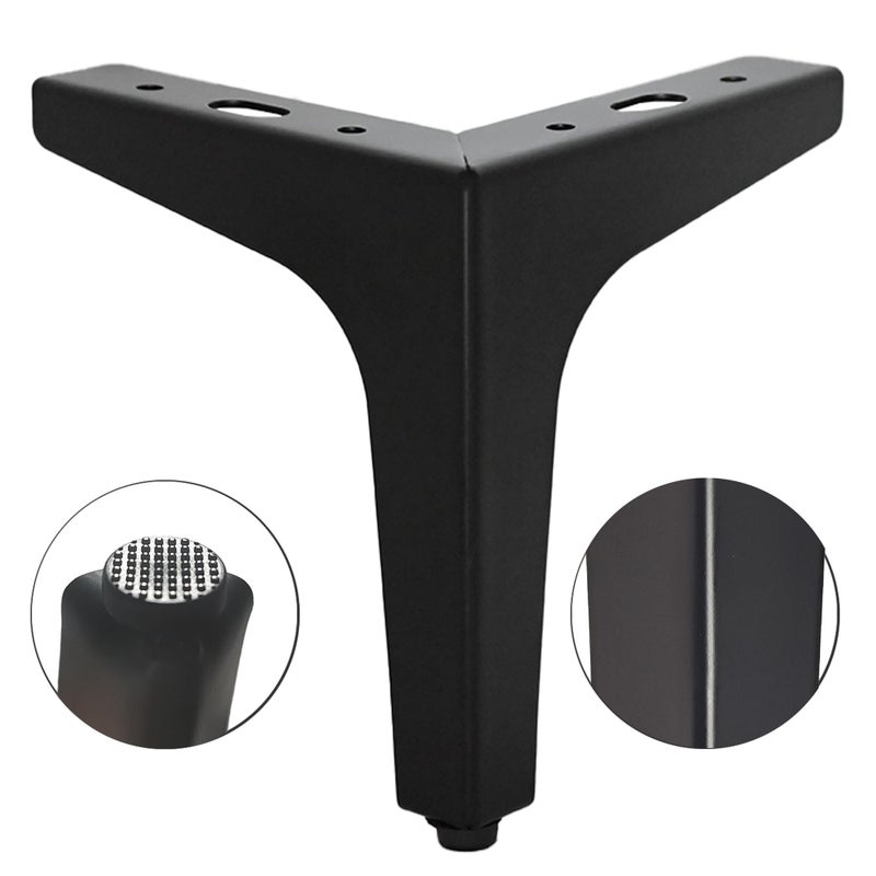 Smaxcn 4 Pack 4" Matte Black Metal Furniture Legs, 1.4mm Thickness Metal Cabinet Feet(Black) - Image 4