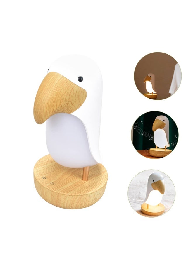 Wooden Bird Night Light Speaker Dimmable Table Lamp Speaker for Bedroom and Living USB Rechargeable Creative All Ages - Image 2