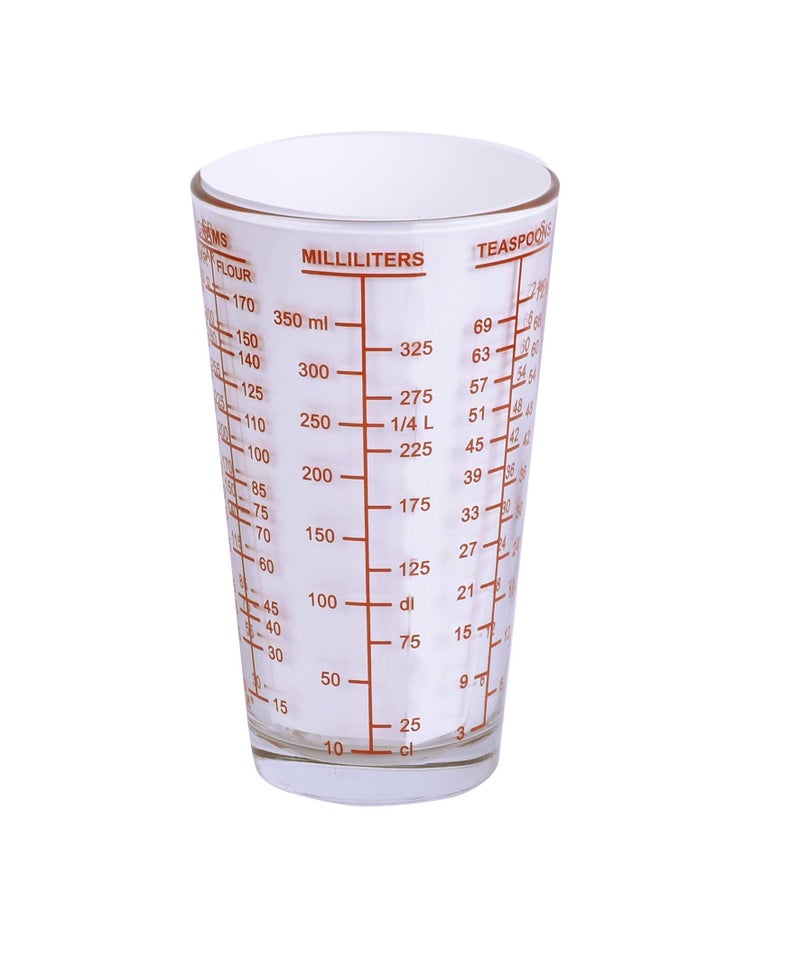 Kolder Mix N Measure Glass, Multi-Purpose Liquid and Dry Measuring Cup, 6 Units of Measurement, Heavy Glass, Red - Image 5