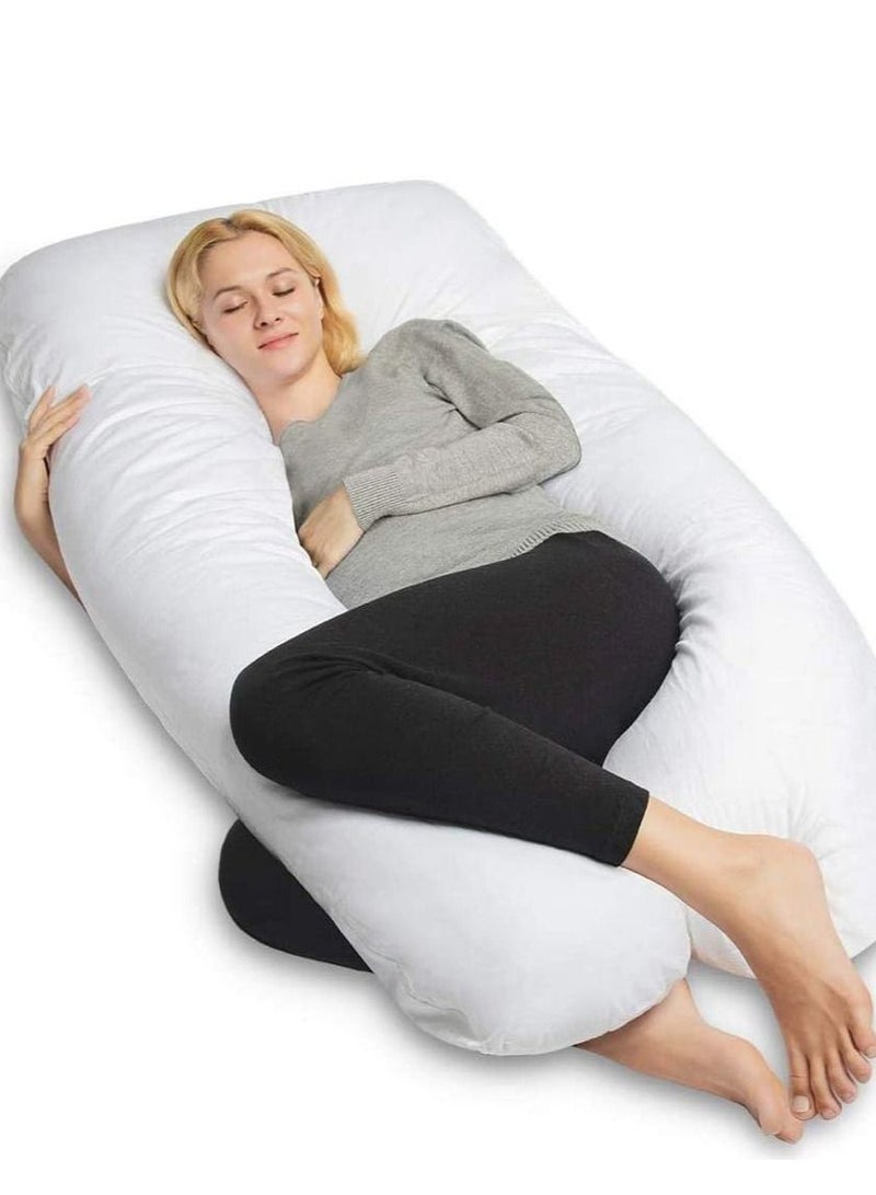 Maternity Pregnant Women’s Side Sleeping Pillow, U-Shaped Multifunctional, Breastfeeding Pillow- White - Image 1