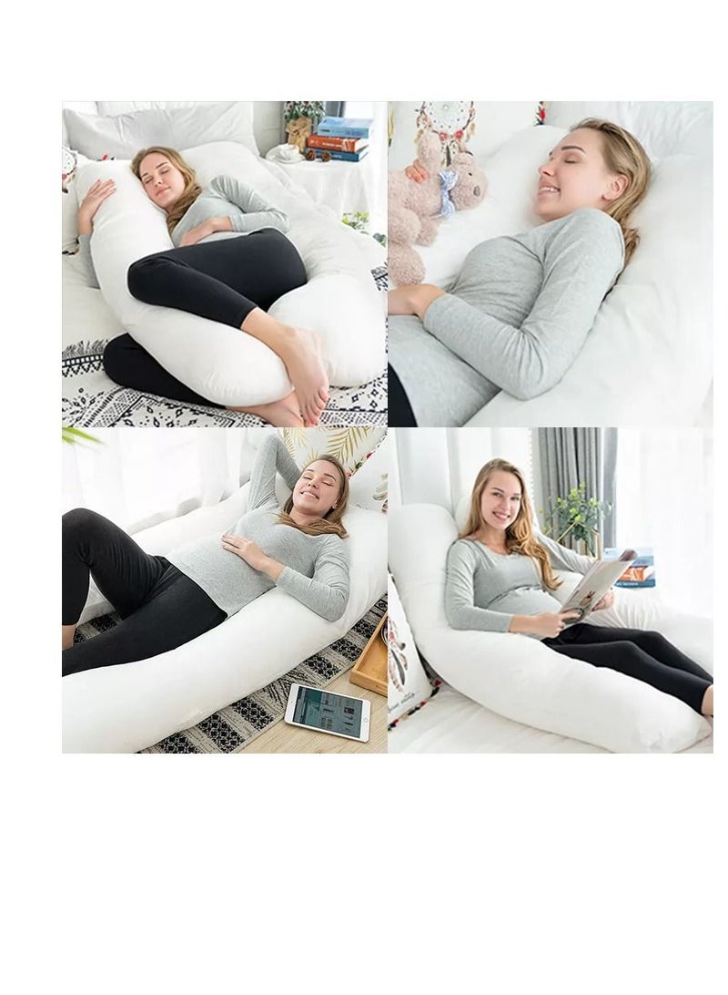 Maternity Pregnant Women’s Side Sleeping Pillow, U-Shaped Multifunctional, Breastfeeding Pillow- White - Image 3