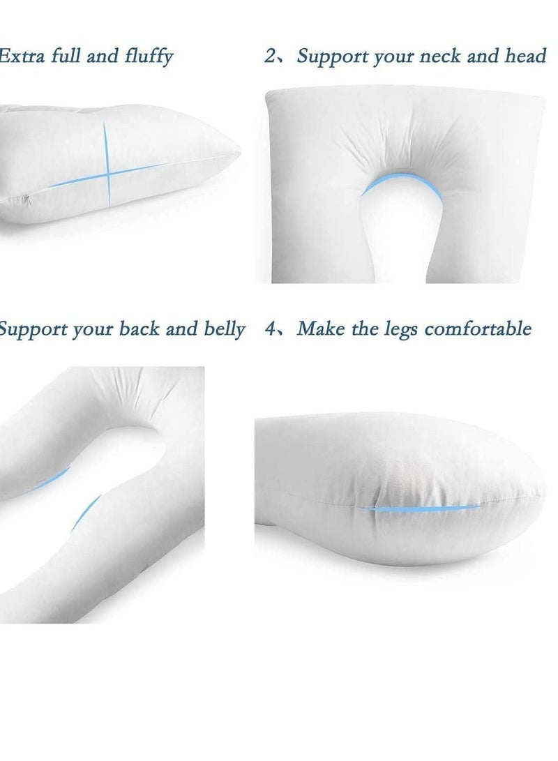 Maternity Pregnant Women’s Side Sleeping Pillow, U-Shaped Multifunctional, Breastfeeding Pillow- White - Image 4