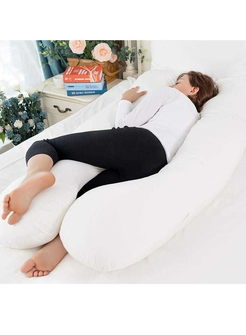 Maternity Pregnant Women’s Side Sleeping Pillow, U-Shaped Multifunctional, Breastfeeding Pillow- White - Image 2