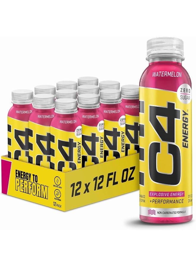 CELLUCOR C4 Energy Still Drink, Pre Workout Energy Beverage with Beta-Alanine & Zero Sugar, Supports Focus, Cognitive Health & Performance, NSF Certified, Watermelon Flavor – 12oz Bottle - Image 1