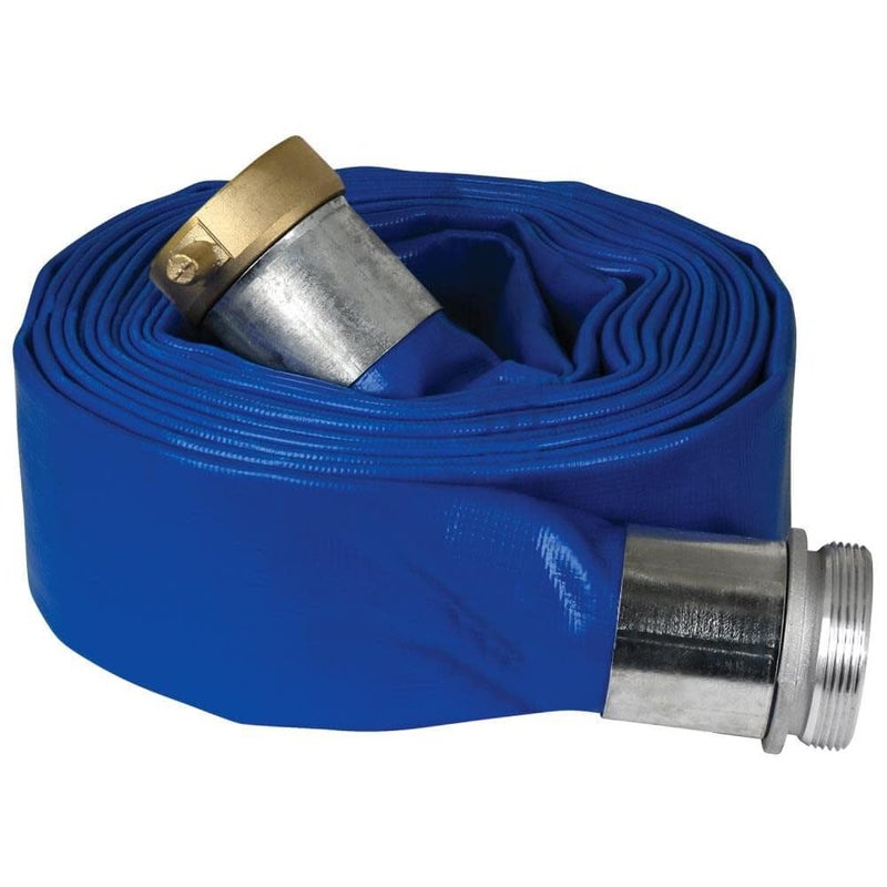 APACHE Apache 98138010 112 x 25 Blue StandardDuty PVC LayFlat Discharge Hose with Aluminum Pin Lug Fittings - Image 3