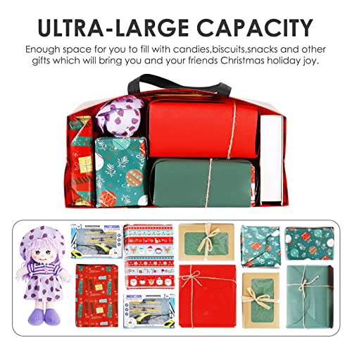 YANGTE 8 Pack Extra Large Christmas Gift Bags, Reusable Tote Bags with Handle Non-Woven Christmas Grocery Shopping Totes for Holiday Xmas, 16.9 * 12.6 * 6.8" - Image 3