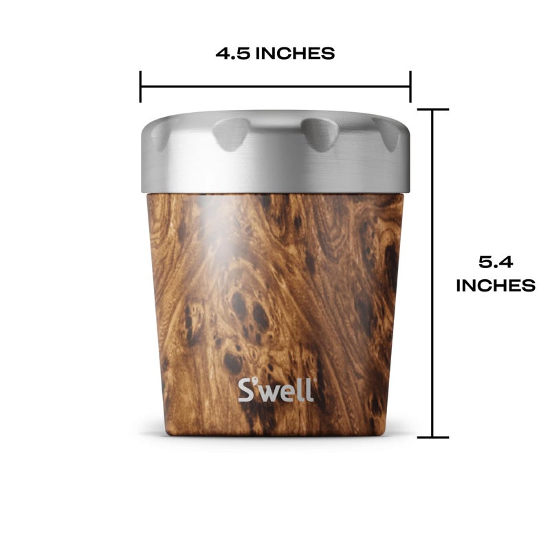S'well S'well Stainless Steel Ice Cream Chiller  16oz  Teakwood  Triple Layered Vacuum Insulated Container Keeps Ice Cream Frozen For Up To Four Hours  BPA Free  - Image 4