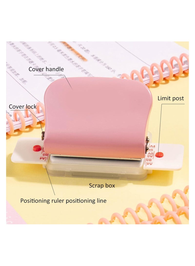 KASTWAVE 6 Hole Punch, Loose Leaf Paper Puncher for A4/A5/B5 Size, Portable Handheld Metal Circle Punch Paper Puncher, 5 Sheet Capacity - Image 2