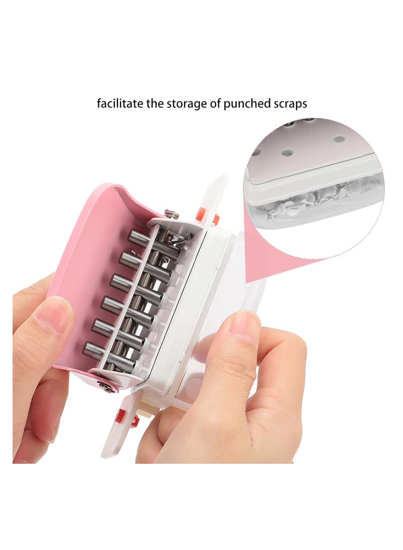 KASTWAVE 6 Hole Punch, Loose Leaf Paper Puncher for A4/A5/B5 Size, Portable Handheld Metal Circle Punch Paper Puncher, 5 Sheet Capacity - Image 3