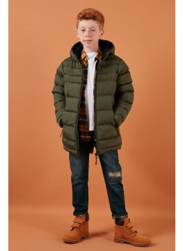Lela Zippered Pocket Hooded Puffer Coat Boys' Coat 6492324  - Image 3