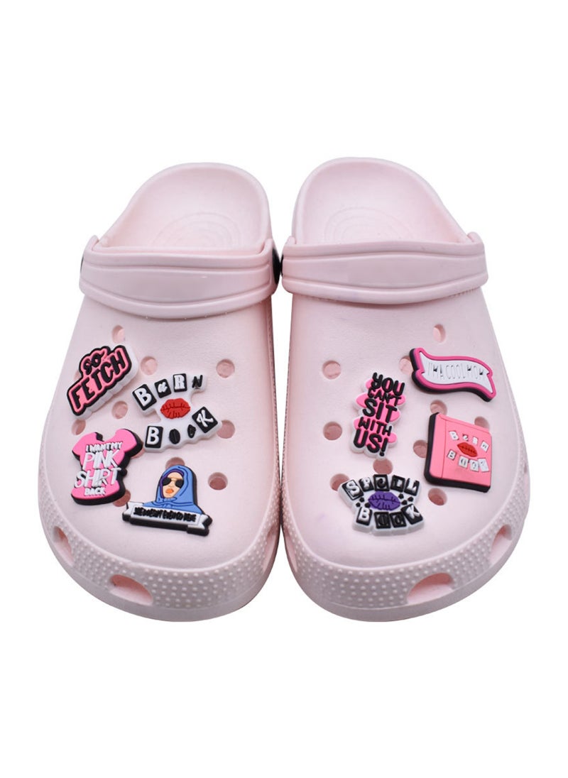 Excefore 14 Pcs Pink Croc Charms, Croc Charms for Girls, Girls Party Decorations, Girly Croc Charms, Croc Jibbitz Girls Shoe Decoration Charms, Cute Croc Accessories for Girls Kids Teens Women  - Image 4
