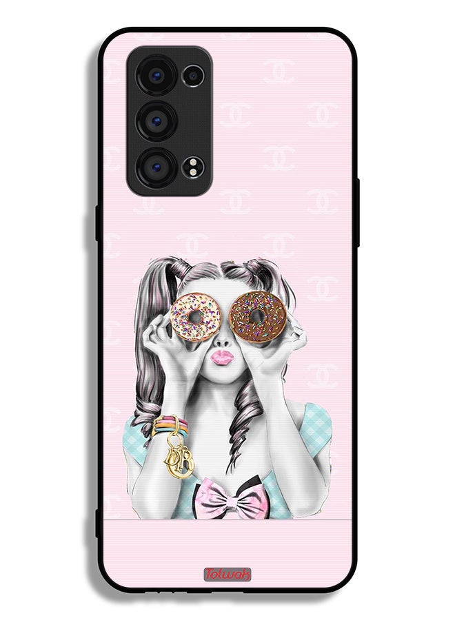 Tolwak Oppo Reno6 Pro Plus 5G Protective Case Cover Holding Two Donuts  - Image 2