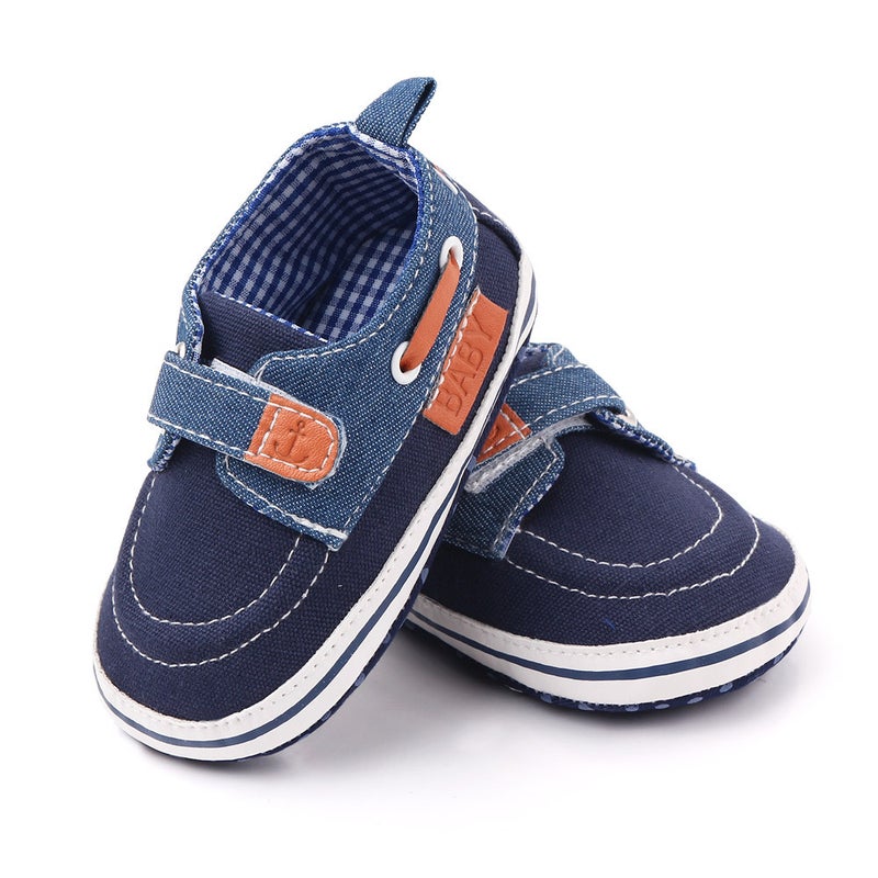 New 0-12 Months Baby Shoes Cloth Bottom Denim Velcro Color Matching Baby Toddler Shoes 2462 - Image 4