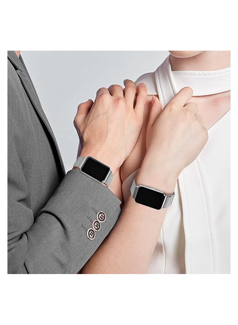 Excefore Mesh Metal Bands for Samsung Galaxy Fit 3 Watch Band, Stainless Steel Band Compatible with Samsung Galaxy Fit 3 for Women Men, Sliver - Image 3