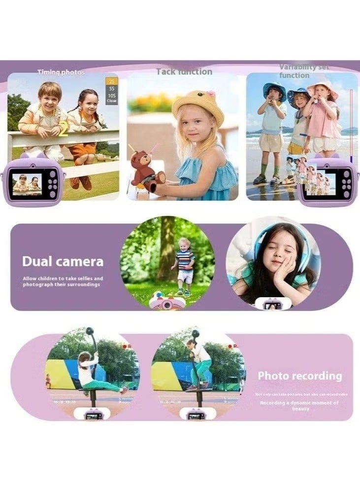 BlueFire Instant Print Kids Camera 48MP Dual Lens with 2.4" IPS Screen, 1080P HD Video, No-Ink Thermal Printing, MP3 Player, Games, Voice Recorder, Selfie Mode, Smart Focus, Expandable Memory up to 128GB – Fun & Creative Gift for Children Ages 4-12 - Image 2
