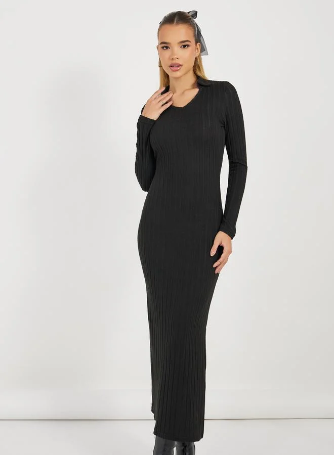 Styli Ribbed Maxi Dress