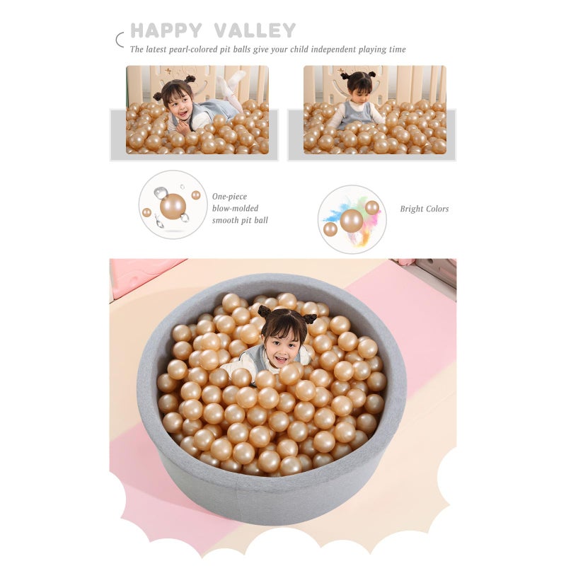 Heopeis Ball Pit Balls - 2.7inch Plastic Ball Play Balls BPA Free Phthalate Free Non-Toxic Play Balls for Children Ball Pit Party Brithday Ball Pool Tent. (Pearl Gold) - Image 5
