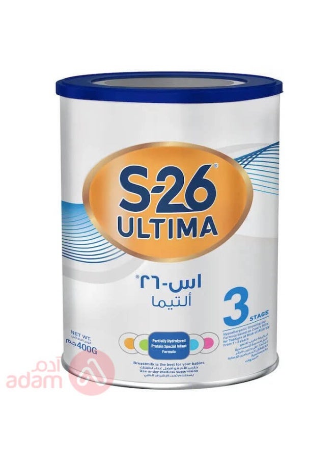 حليب نستله إس 26 ألتيما المرحلة 3، تركيبة نمو للأطفال من عمر سنة إلى 3 سنوات، 400 غرام، أبيض